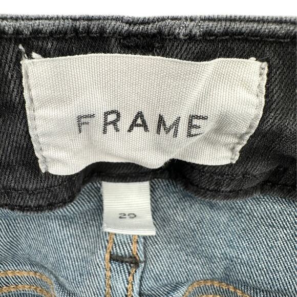 Frame Le Crop Mini Boot Blue Ripped Distressed Flared Jeans Womens Size 29 - Picture 3 of 8